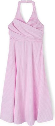 Motivi Gestreepte poplin jurk - Dames - Casual kleedjes - Roze - XS - Katoen - Kleedjes