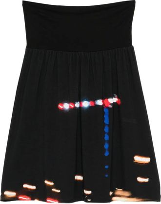 agnès b. printed skirt - women - Viscose/Elastane - 4 - Black