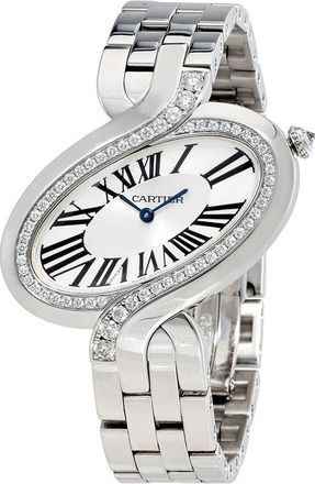 Cartier Pre-owned Cartier Delice De Cartier Diamond Silver Dial Ladies Watch WG800007