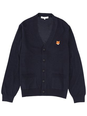 Maison Kitsun&eacute; Navy Blue Logo Cardigan