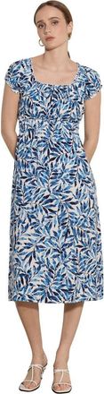 Apricot Milkmaid Watercolour Leaf Dress in Blue at Nordstrom, Size Xx-Large
