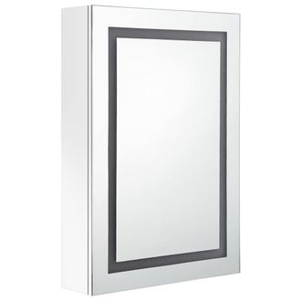 Berkfield Home LED Bathroom Mirror Cabinet Shining White 50x13x70 cm | Size: 50 x 13 x 70 cm