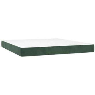 vidaXL Vidaxl - Colch&oacute;n Muelles Ensacados Terciopelo Verde Oscuro 160x220x20 Cm