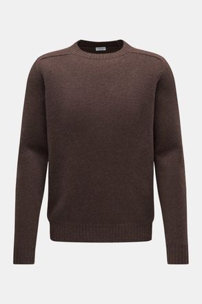 Braun Hamburg Men - Cashmere crew neck jumper grey-brown