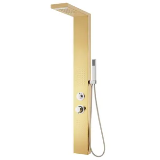 vidaXL Sistema De Panel De Ducha Acero Inoxidable 201 Dorado Vidaxl
