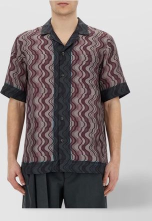 Dries Van Noten geometric patterned short sleeve shirt with pocket