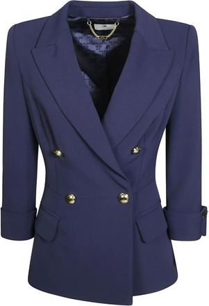Elisabetta Franchi dubbele cr&ecirc;pe stretchblazer