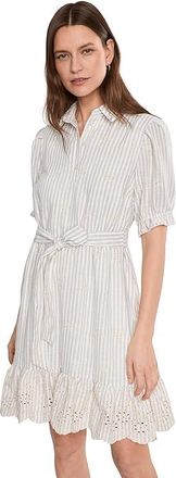 Vince Camuto Ruffle Puff Sleeve Mini Dress Womens Dress Birch : XL, Polyester