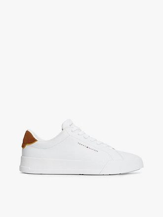 Tommy Hilfiger Logo Court Trainers With Leather