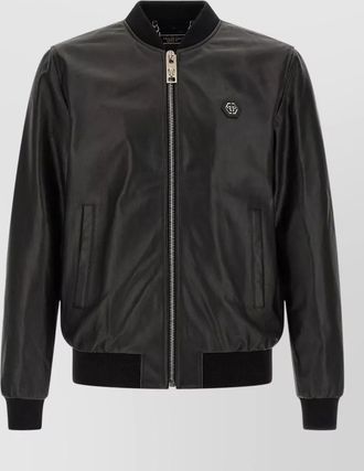 Philipp Plein billy bomber jacket ribbed collar cuffs hem pockets