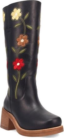 Dingo Bloom Embroidered Boot in Black at Nordstrom, Size 8.5