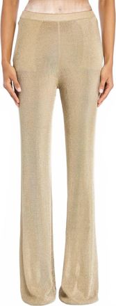 SER.O.YA Sheldon Metallic Knit Pants In Gold