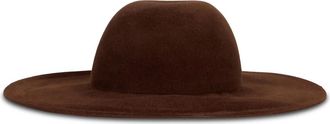 Alberta Ferretti Elegante Hoed met Brede Rand - Dames - Hoeden - Bruin - L - Wol - Accessoires