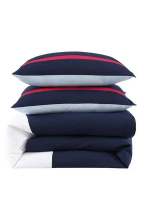 Tommy Hilfiger Iconic Anniversary Seersucker Comforter & Shams Set in Navy Blue/red/white at Nordstrom, Size Twin