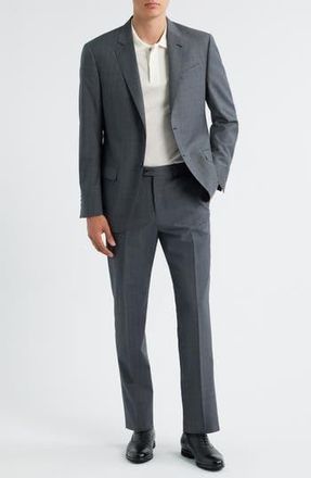Emporio Armani Grey Microcheck Wool Suit in Solid Medium Grey at Nordstrom Rack, Size 40 Us / 50 Eu Regular