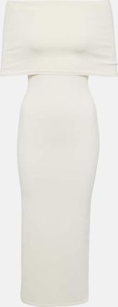 Wardrobe.NYC Off-shoulder ribbed-knit midi dress