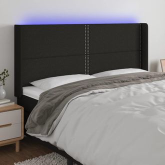 vidaXL Cabecero Con Led De Tela Negro 183x16x118/128 Cm Vidaxl