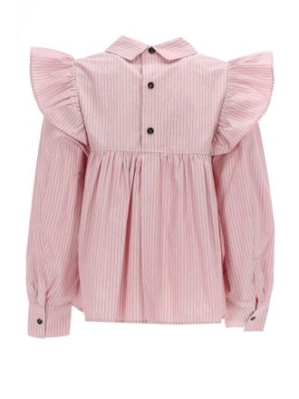 Ganni Puffy Strap Organic Cotton Shirt - Pink