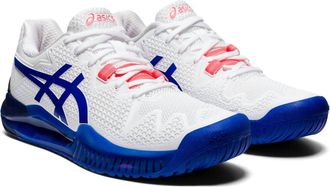 Asics Womens Gel-Resolution 8 Tennis Shoes In White/lapis Lazuli Blue
