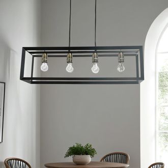 Pagazzi Sully 4 Light Matte Black Ceiling Pendant Bar