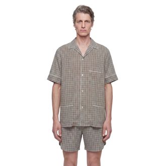 Hed Mayner Viscose Linen Check Shirt
