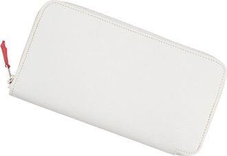Herm&egrave;s Silkin White Epsom Leather Long Wallet (Bi-Fold) (Pre-Owned)