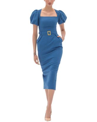 BGL Fashion Bgl Linen-Blend Midi Dress