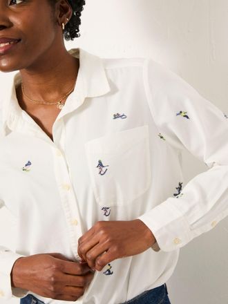Fat Face FatFace Olivia Ivory Embroidered Skiers Shirt