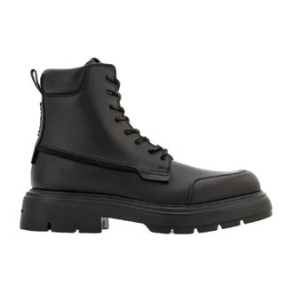 Ferragamo Schoenen, Heren, Zwart, 44 1/2 EU, Leer, Lace-Up Boots