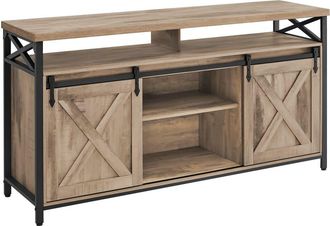 Vasagle Mueble de tv para 65 pulgadas de color marrón camello y negro