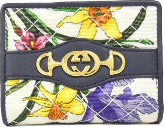 Gucci Navy Canvas Leather Wallet (Bi-Fold) (Pre-Owned)