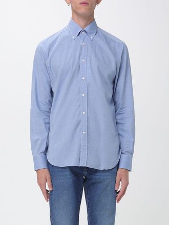 Luciano Barbera Cotton Shirt with Button-Down Collar and Long Sleeves