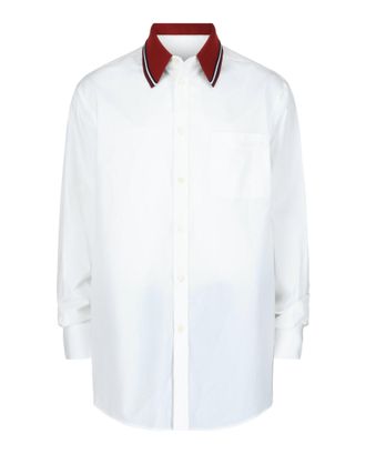 Valentino Long-Sleeved Cotton Poplin Shirt With Embroidery