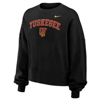 Nike Womens College (Tuskegee University) Phoenix Fleece Crewneck Sweatshirt in Black | W33302TUSU26-BLK