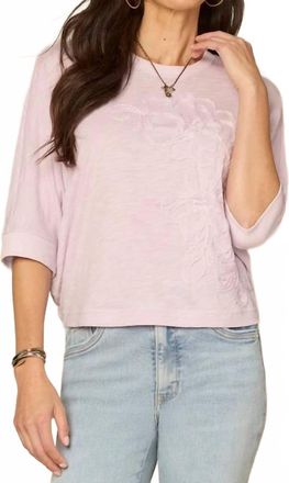 Democracy Embroidered Scoop Neck Dolman Top In Lavender Haze Multi