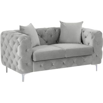 Vente-Unique Vente-unique - Divano 2 posti Chesterfield in velluto Grigio - edwina