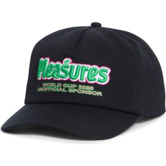 Pleasures Sponsor Wool Blend Snapback Baseball Cap in Black at Nordstrom