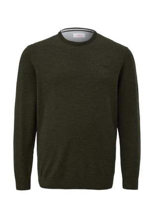 s.Oliver Strickpullover, Herren, Gr. 3XL, dunkelgr&uuml;n, Strick, Obermaterial: 100% Baumwolle, S.OLIVER MEN BIG SIZES, bestickt, unifarben, normal h&uuml;ftbedeckend, 