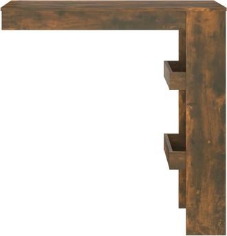 Berkfield Home Wall Bar Table Smoked Oak 102x45x103.5 cm Engineered Wood in Brown