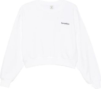 Sporty & Rich Elza Logo-embroidered Cropped Sweatshirt