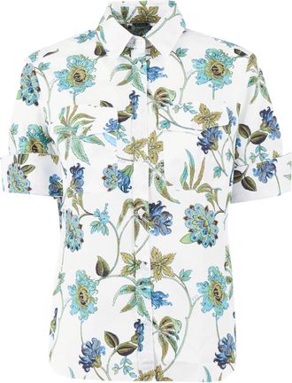 Fay Floral Print Short Sleeve Casual Shirt