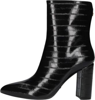 Mexx Vida Indy Enkellaarsjes - Dames - Laarzen met Hak - Zwart - 36 EU - Leer - Schoenen