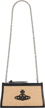 Vivienne Westwood Woven Cotton-Blend Black Emblem Clutch