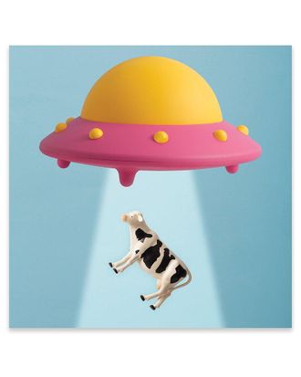 iCanvas Icanvas Abducted Cow Print On Acrylic Glass By Pepino De Mar