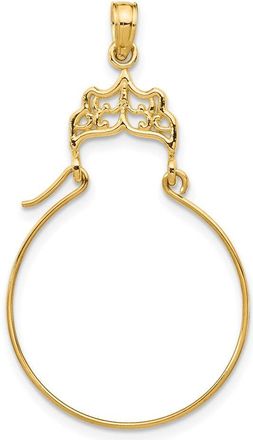 Diamond2Deal 14k Gold Filigree Charm Holder Pendant