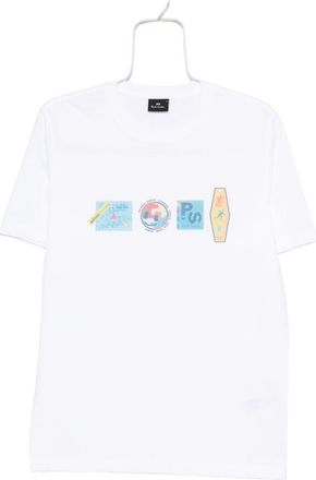 Paul Smith Stickers Print Cotton T Shirt