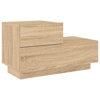 vidaXL Vidaxl - Mesita De Noche Con Luces Led Roble Sonoma 70x36x40,5 Cm