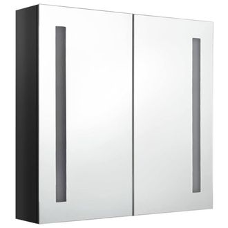 Berkfield Home LED Bathroom Mirror Cabinet Shining Black 62x14x60 cm | Size: 62 x 14 x 60 cm