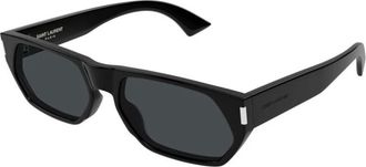 Saint Laurent Square Zonnebril - Heren - Accessoires - Zwart - Maat: 59 MM Nylon