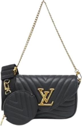 Louis Vuitton Pre-owned Multi Pochette Calf Shoulder Bag - Dames - Vintage Schoudertas - Zwart - ONE Size - Leer - Vintage